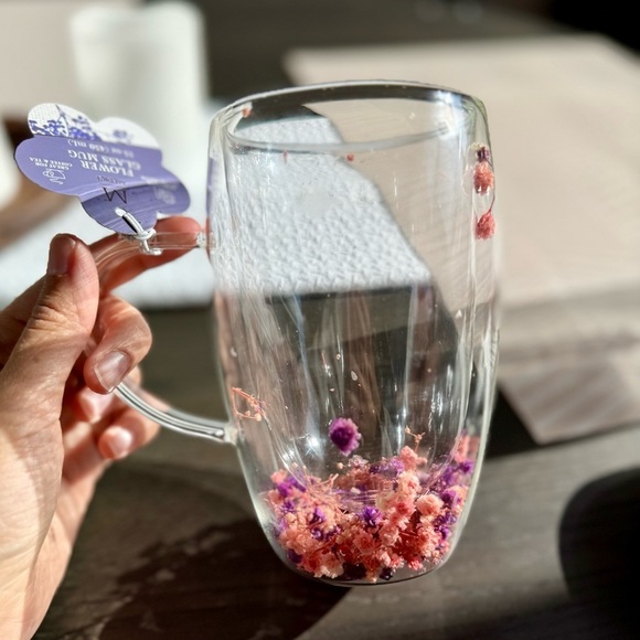 Flower Glass Mug - Picture 1 of 4